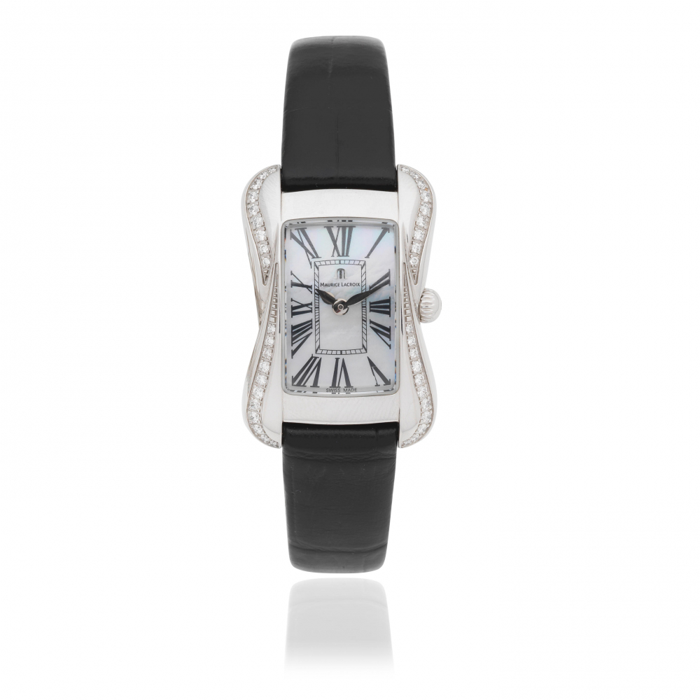 Maurice Lacroix. A lady's stainless steel diamond set quartz wristwatch with mother of pearl dial