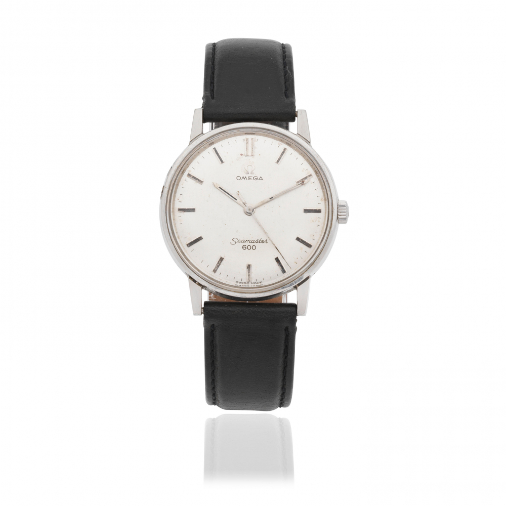 Omega. A stainless steel manual wind wristwatch
