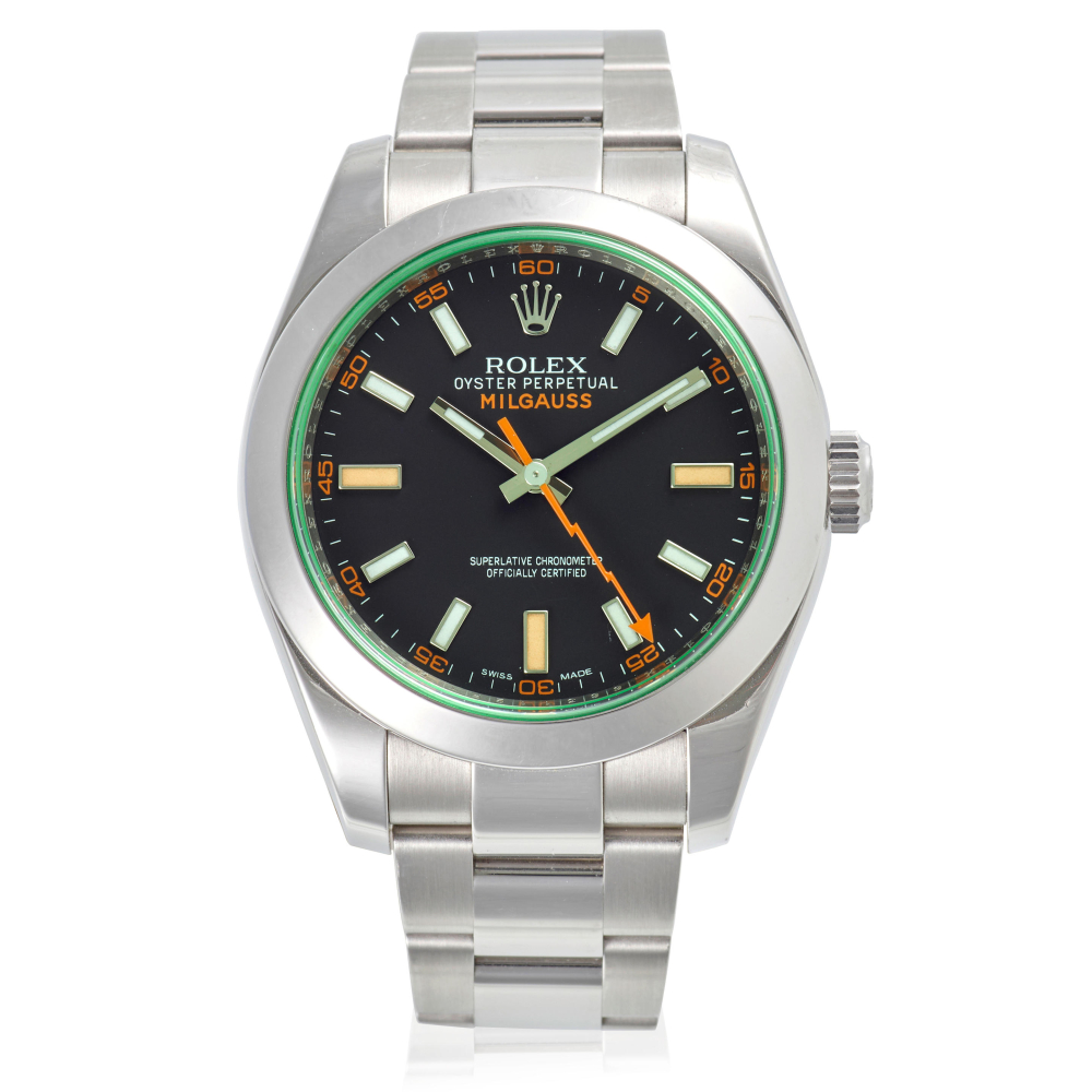 ROLEX. A STAINLESS-STEEL AUTOMATIC ANTI-MAGNETIC BRACELET WATCH