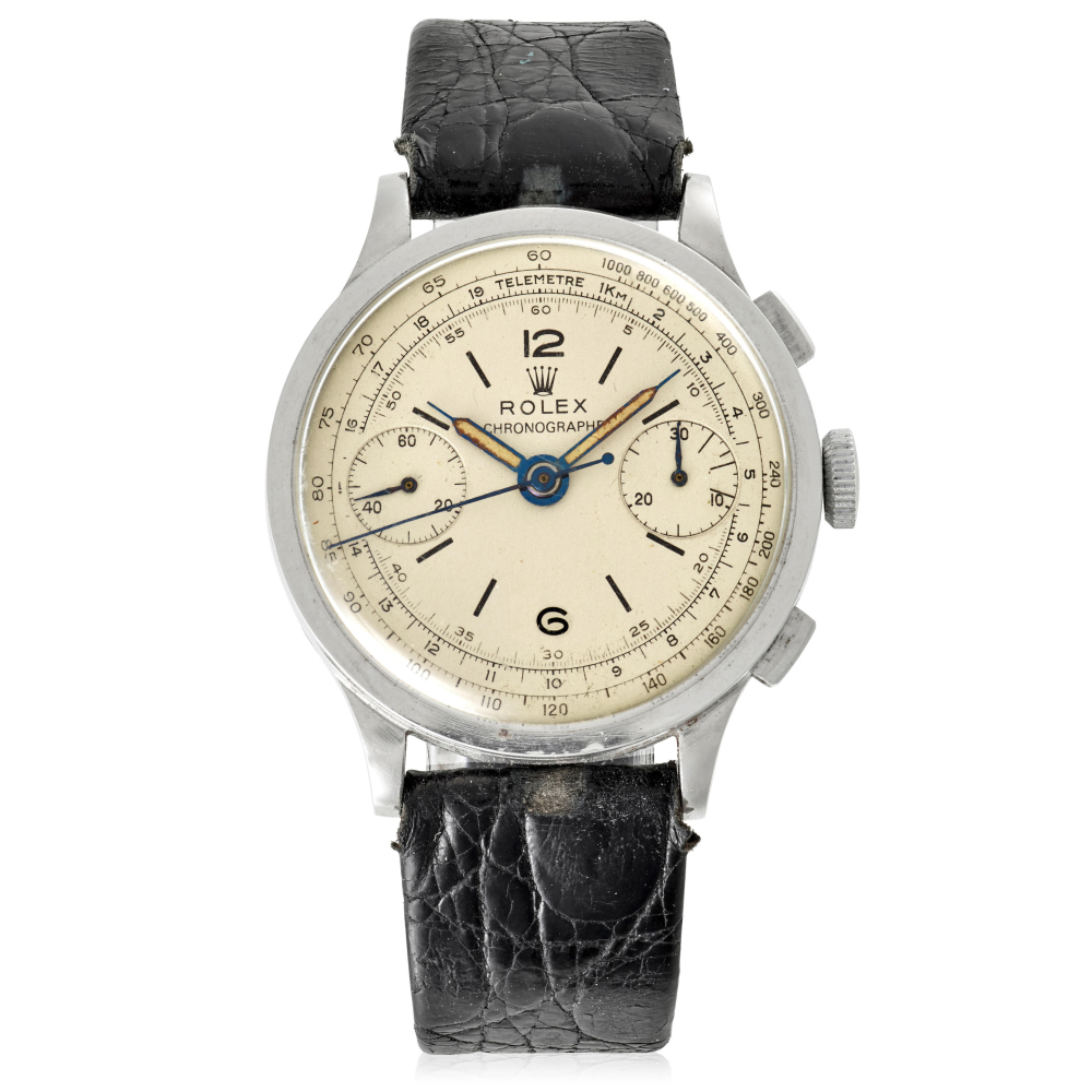 ROLEX. A RARE STAINLESS-STEEL MANUAL CHRONOGRAPH WRISTWATCH