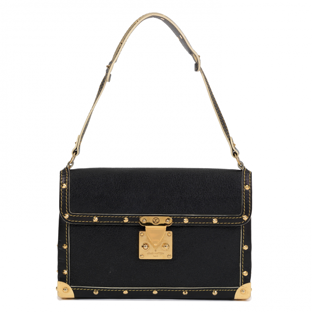 Louis Vuitton: a Black Suhali Leather L'aimable Shoulder Bag