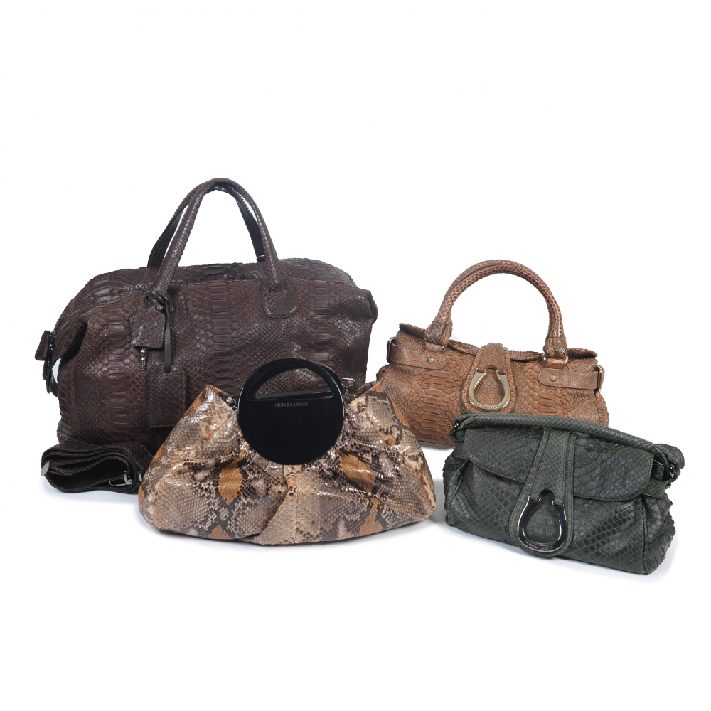 Giorgio Armani: Four Python Skin Handbags