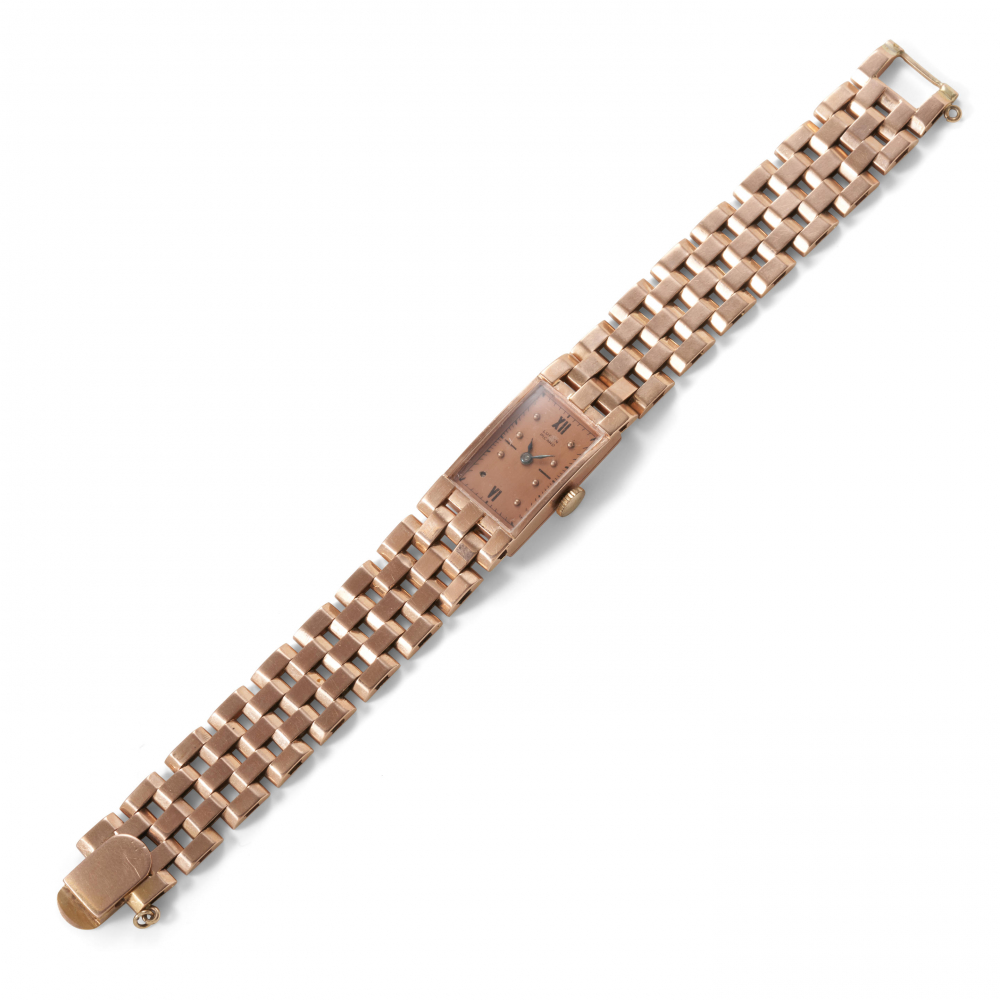 LUCIEN PICARD: A RETRO 14K ROSE GOLD WRISTWATCH