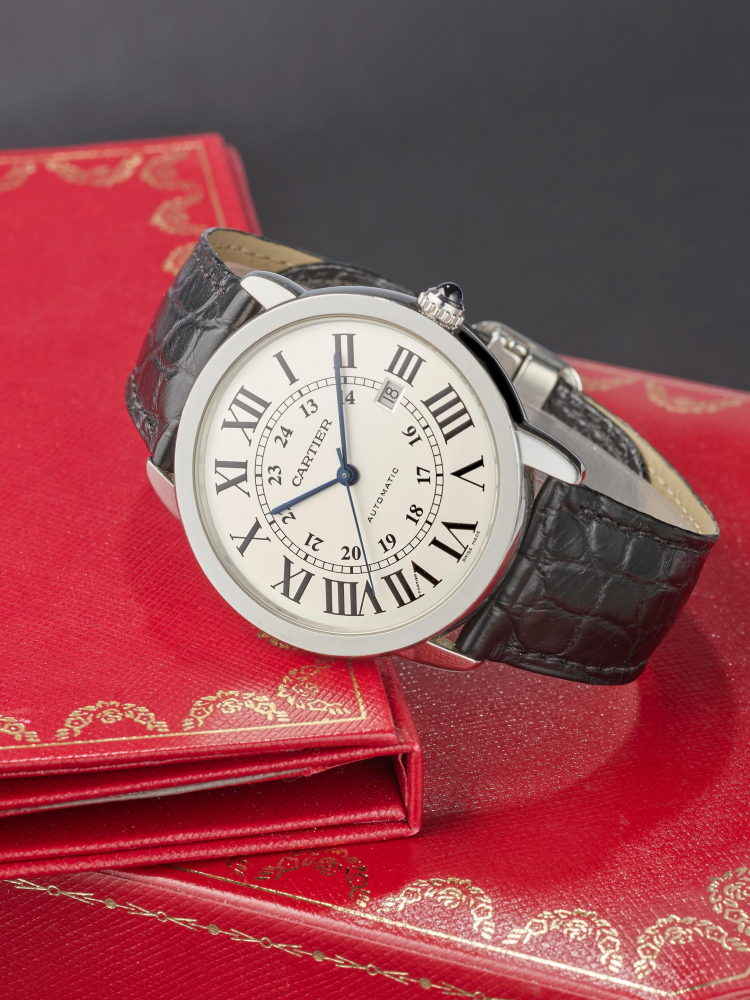 CARTIER | RONDE SOLO, REF.3802, A STAINLESS STEEL WRISTWATCH WITH DATE, CIRCA 2019