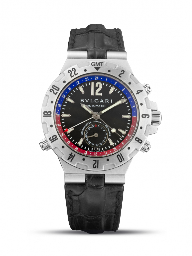 BVLGARI | DIAGONO PROFESSIONAL GMT, REF. GMT40S, A STAINLESS STEEL TRIPLE TIME ZONE WRISTWATCH WITH DATE AND 24-HOUR DISPLAY, CIRCA 2008