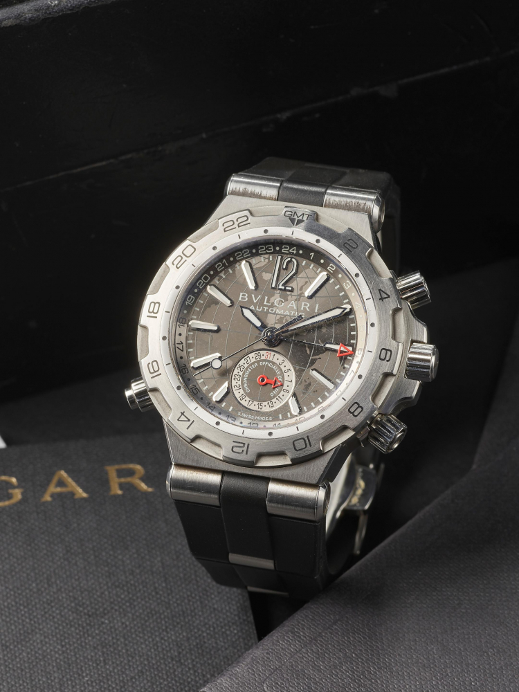 BVLGARI | DIAGONO PROFESSIONAL GMT, REF.DP42SGMT, A RARE STAINLESS STEEL TRIPLE TIME ZONE WRISTWATCH WITH DATE AND 24-HOUR DISPLAY, CIRCA 2016