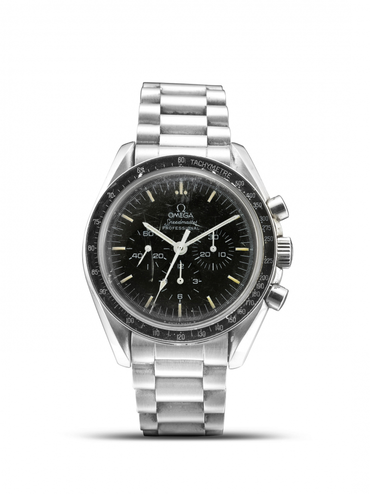 OMEGA | SPEEDMASTER - APOLLO XI, REF.345.0808, A RARE STAINLESS STEEL CHRONOGRAPH BRACELET WATCH, CIRCA 1989
