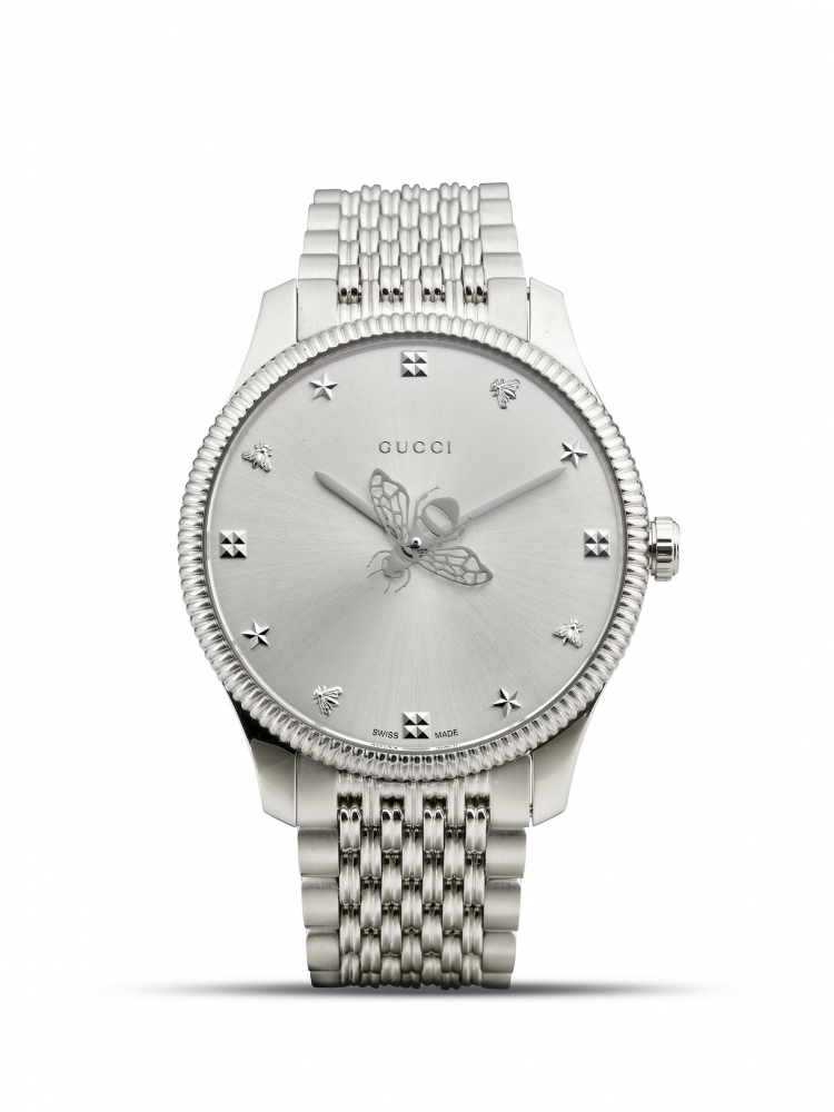 GUCCI: BEES AND STARS G-TIMELESS COLLECTION STEEL WATCH