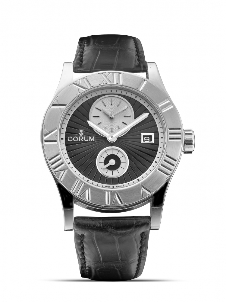 CORUM | ROMVLVS, REF.02.0007, A WHITE GOLD DUAL TIME WRISTWATCH WITH DATE, CIRCA 2000