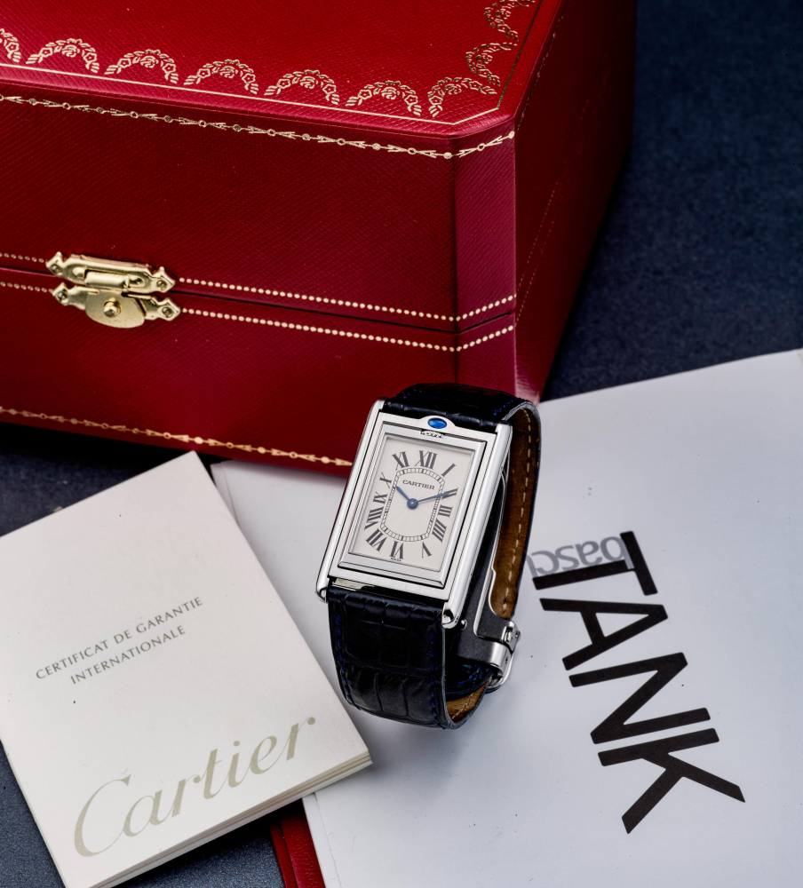 CARTIER | TANK BASCULANTE, REF.2390, A STAINLESS STEEL WRISTWATCH, CIRCA 2001