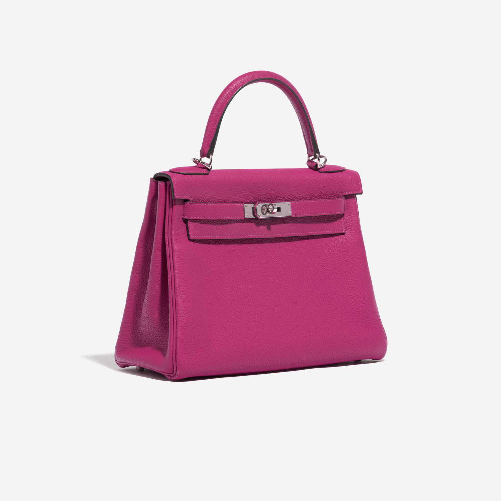 HERMÈS: ROSE POURPRE TOGO KELLY 25 WITH PALLADIUM HARDWARE