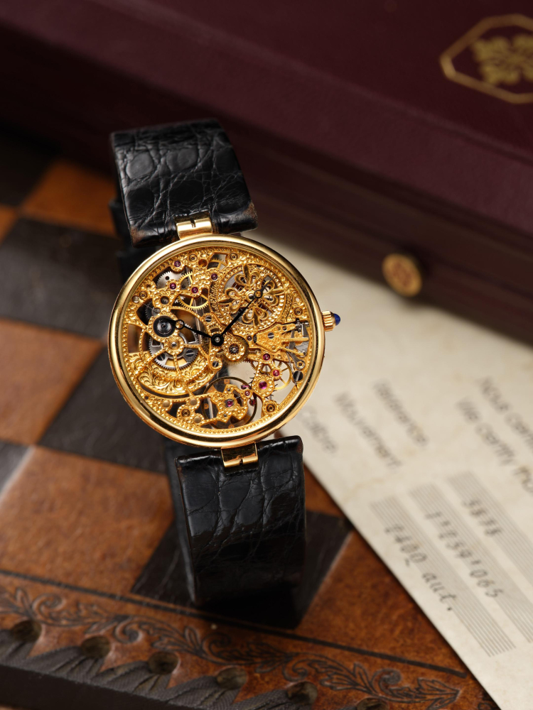 PATEK PHILIPPE | REF.3878, A RARE YELLOW GOLD SKELETONISED WRISTWATCH, CIRCA 1987