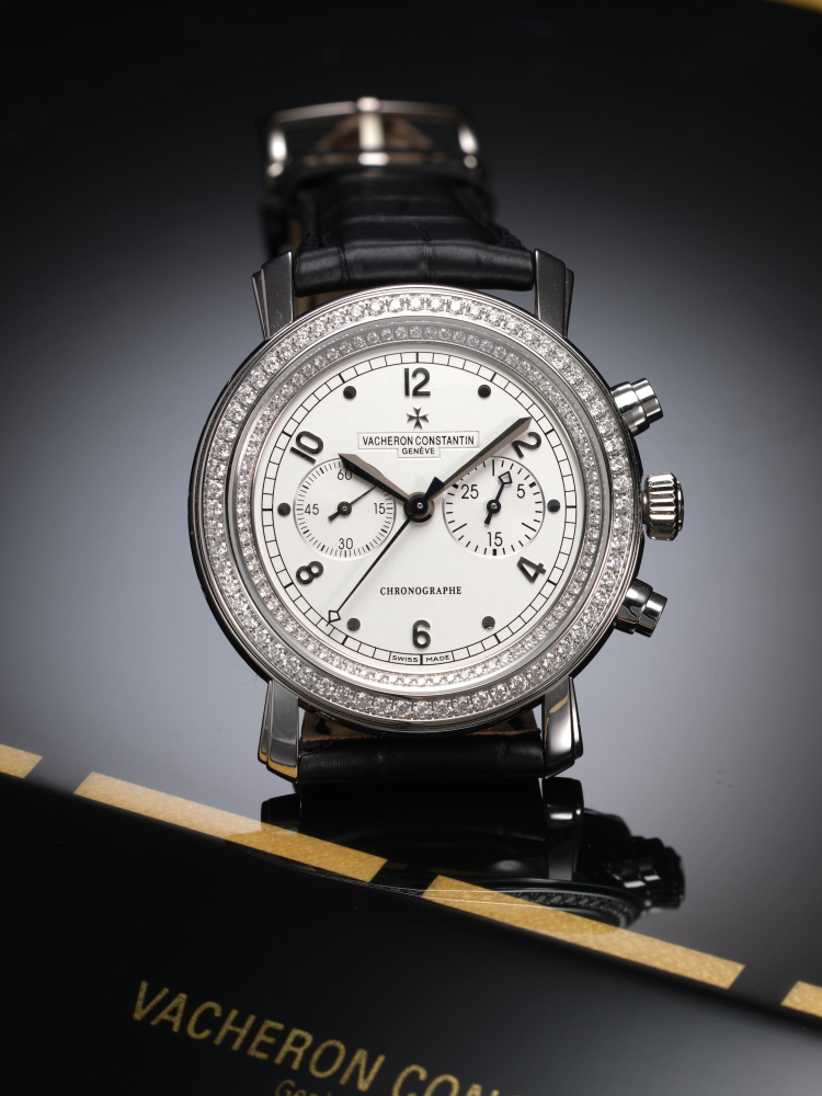 VACHERON CONSTANTIN | MALTE CHRONOGRAPHE, REF.47521/000G, A LIMITED EDITION WHITE GOLD AND DIAMOND-SET CHRONOGRAPH WRISTWATCH, CIRCA 2009