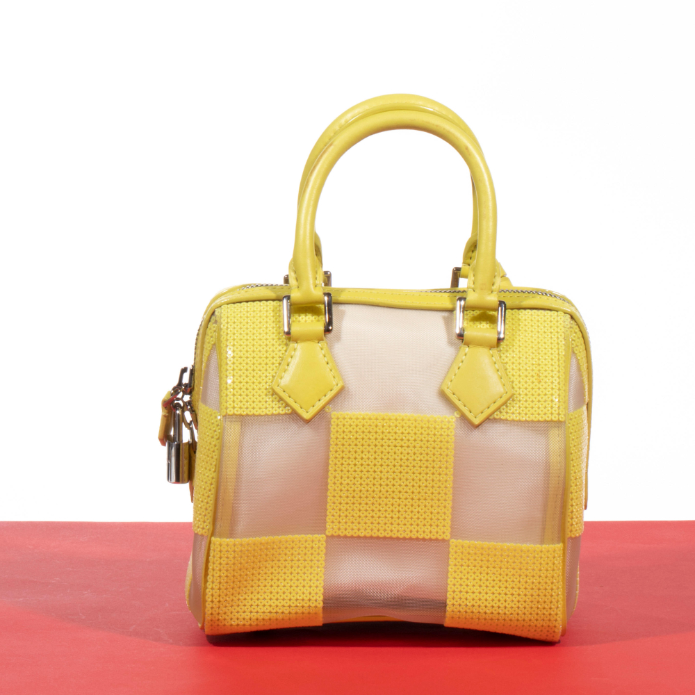 Louis VUITTON, Collection Printemps/Eté 2013. Sac mini "Speedy Cube" 17 cm