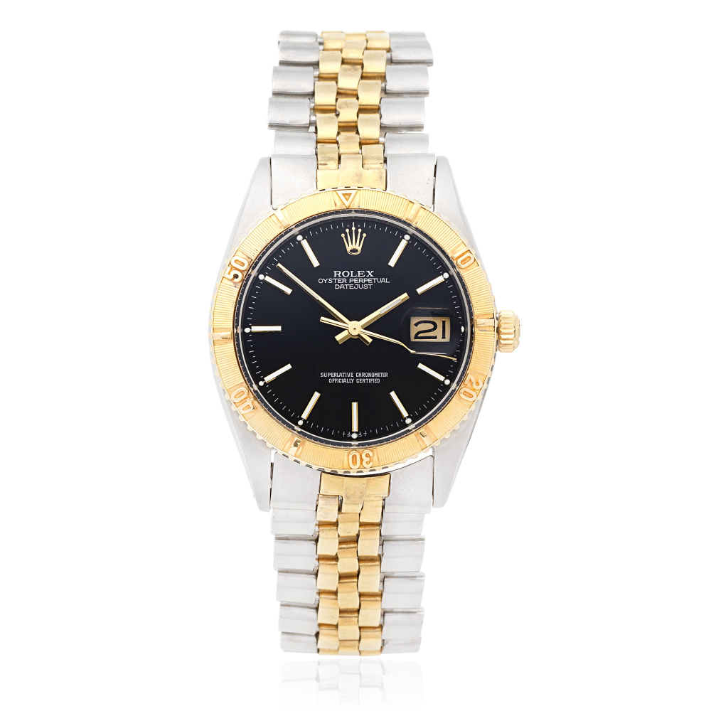 Rolex. A stainless steel and gold automatic calendar bracelet watch