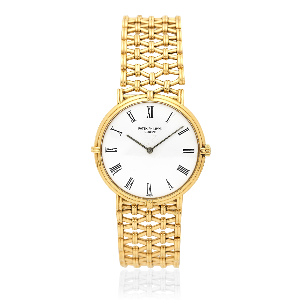 Patek Philippe. An 18K gold manual wind bracelet watch
