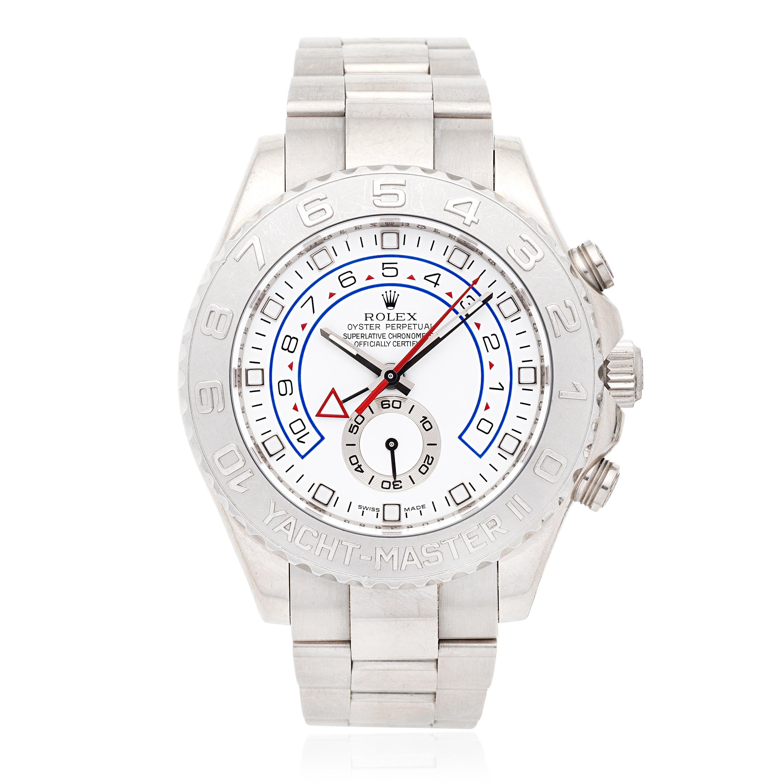 Rolex. An 18K white gold automatic flyback regatta chronograph bracelet watch
