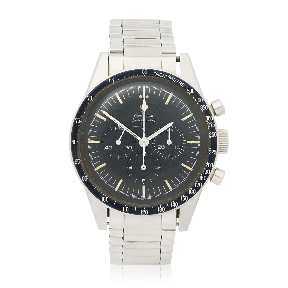 Omega. A stainless steel manual wind chronograph bracelet watch