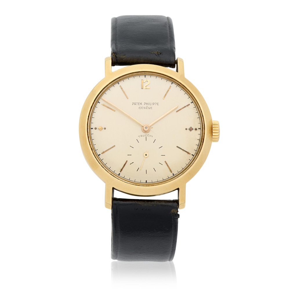Patek Philippe. An 18K gold manual wind wristwatch retailed by Trucchi