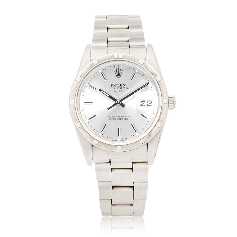 Rolex. A stainless steel automatic calendar bracelet watch