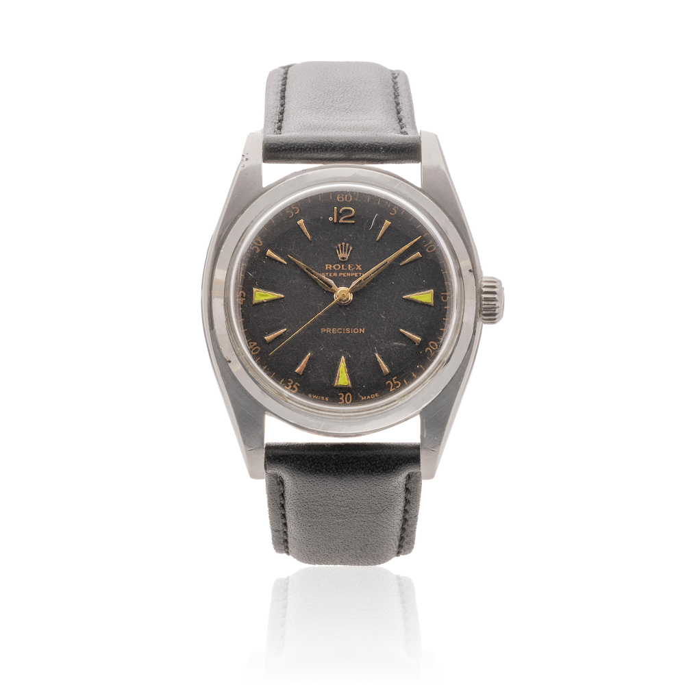 Rolex. A stainless steel automatic wristwatch