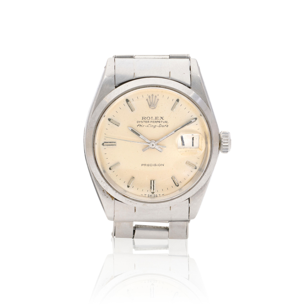 Rolex. A stainless steel automatic calendar bracelet watch