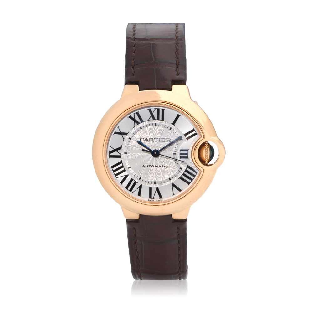 Cartier. A lady's 18K rose gold automatic wristwatch