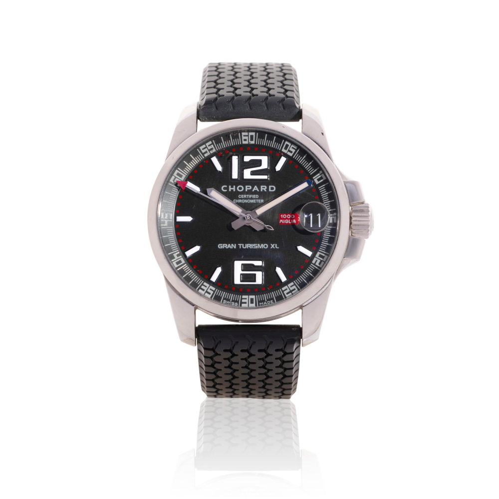 Chopard. A stainless steel automatic calendar wristwatch