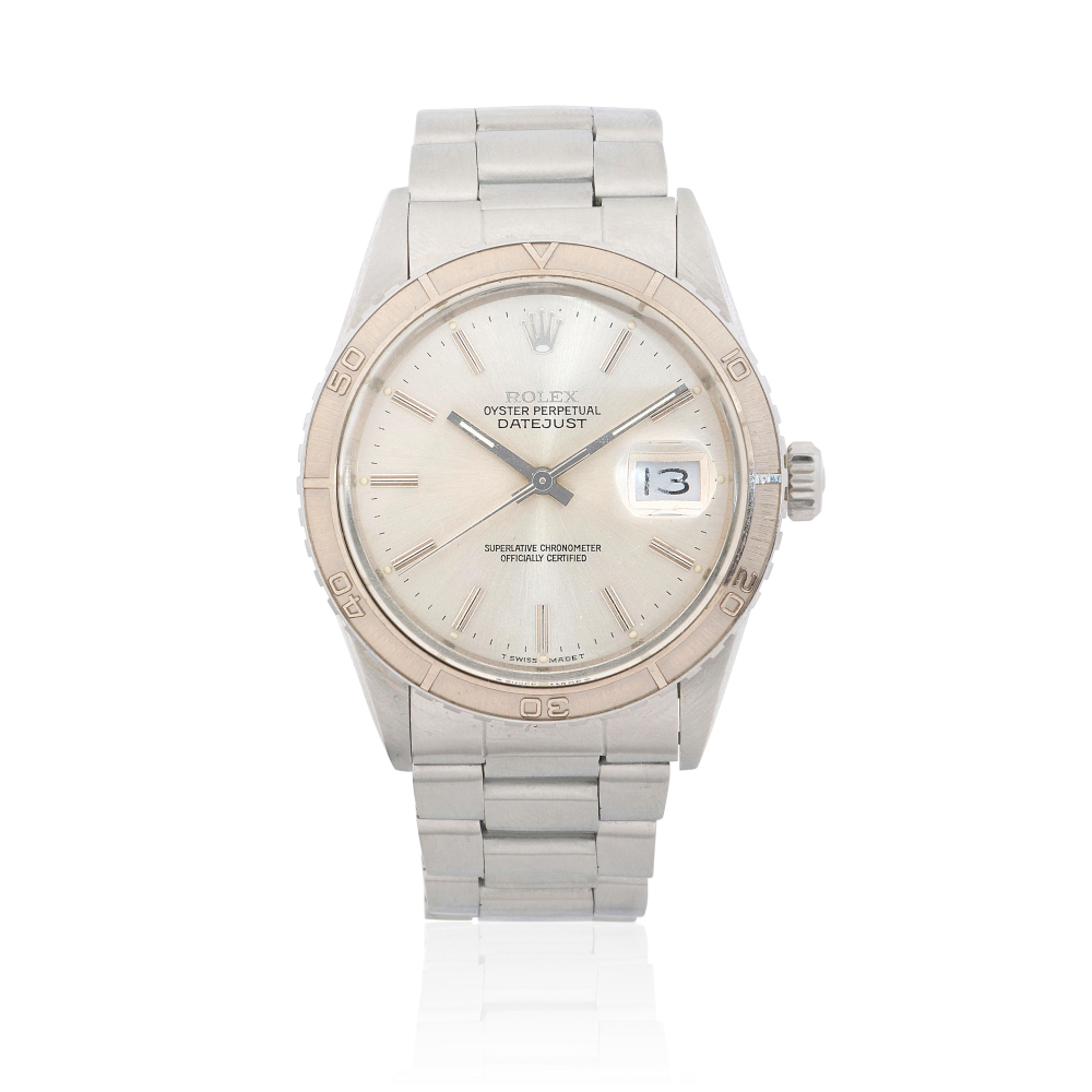 Rolex. A stainless steel automatic calendar bracelet watch