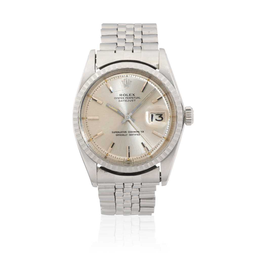 Rolex. A stainless steel automatic calendar bracelet watch