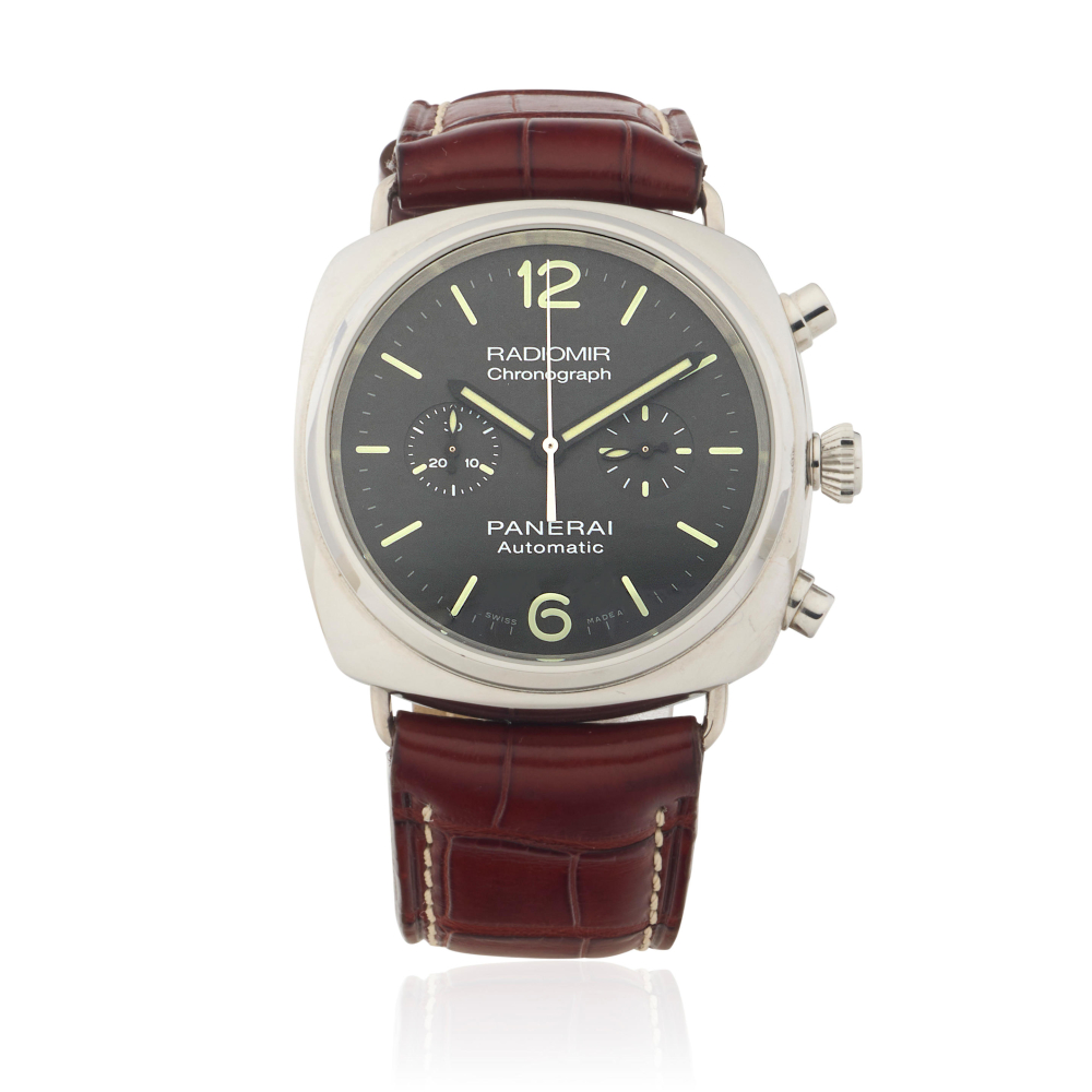 Panerai. A limited edition stainless steel automatic chronograph wristwatch
