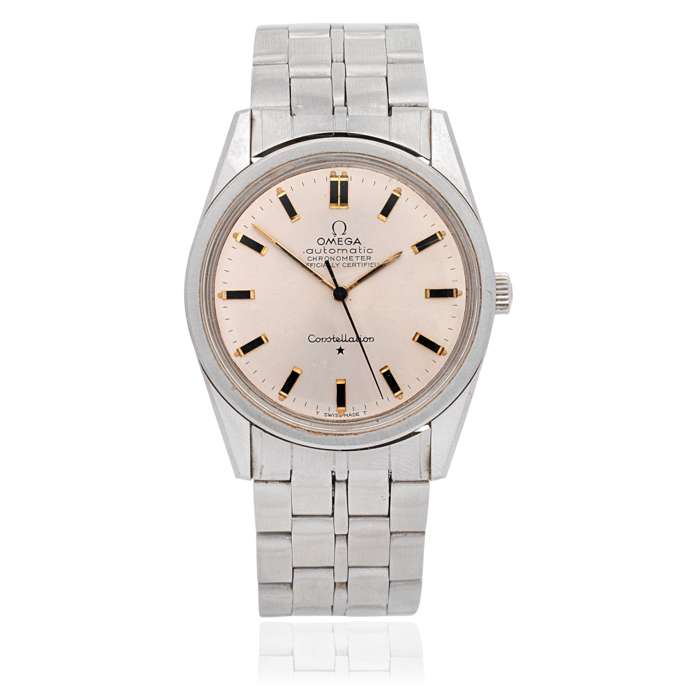 Omega. A stainless steel automatic bracelet watch