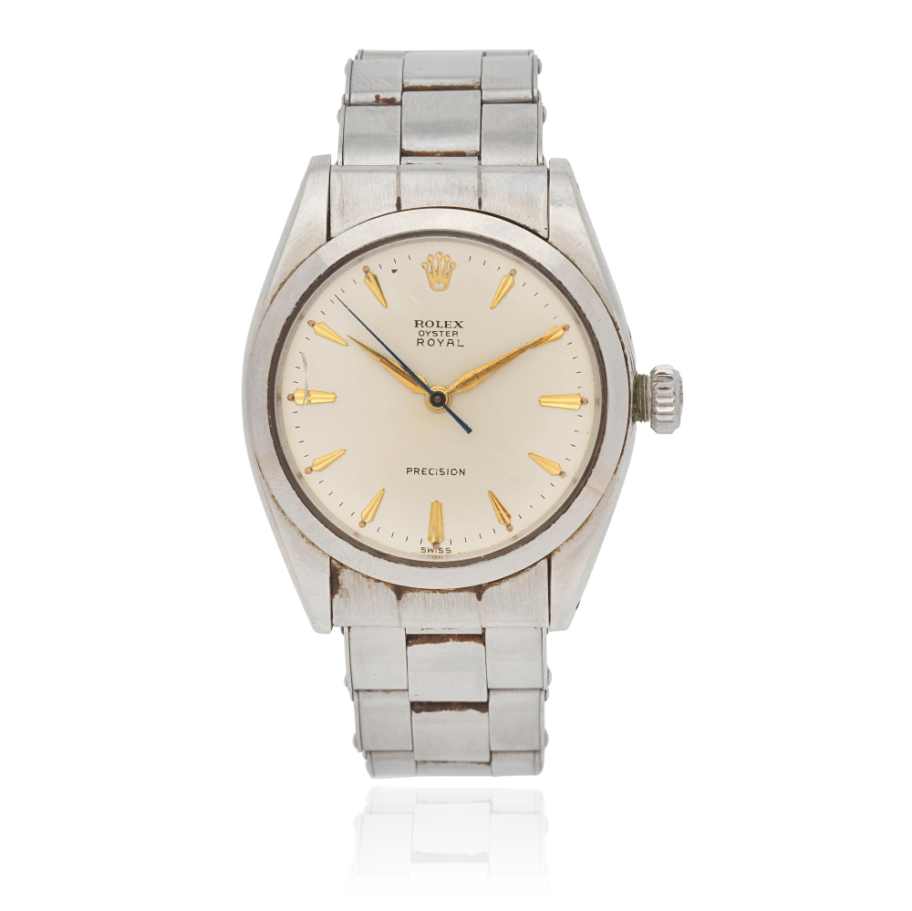 Rolex. A stainless steel manual wind bracelet watch
