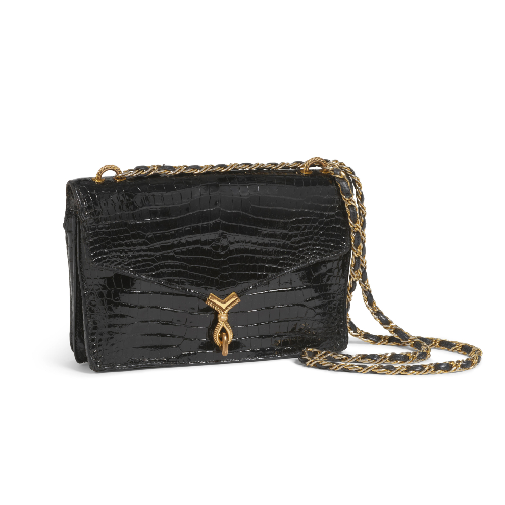 HERMeS: BLACK CROCODILE CORDELIERE BAG