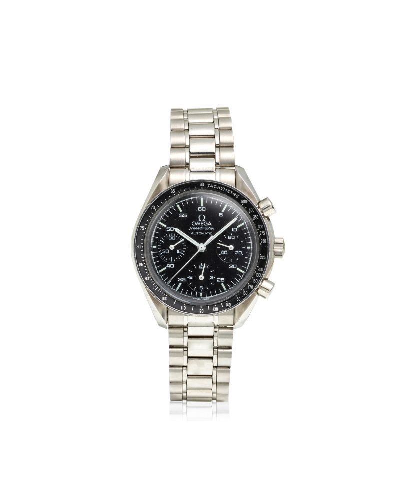 OMEGA. A STAINLESS STEEL AUTOMATIC CHRONOGRAPH BRACELET WATCH