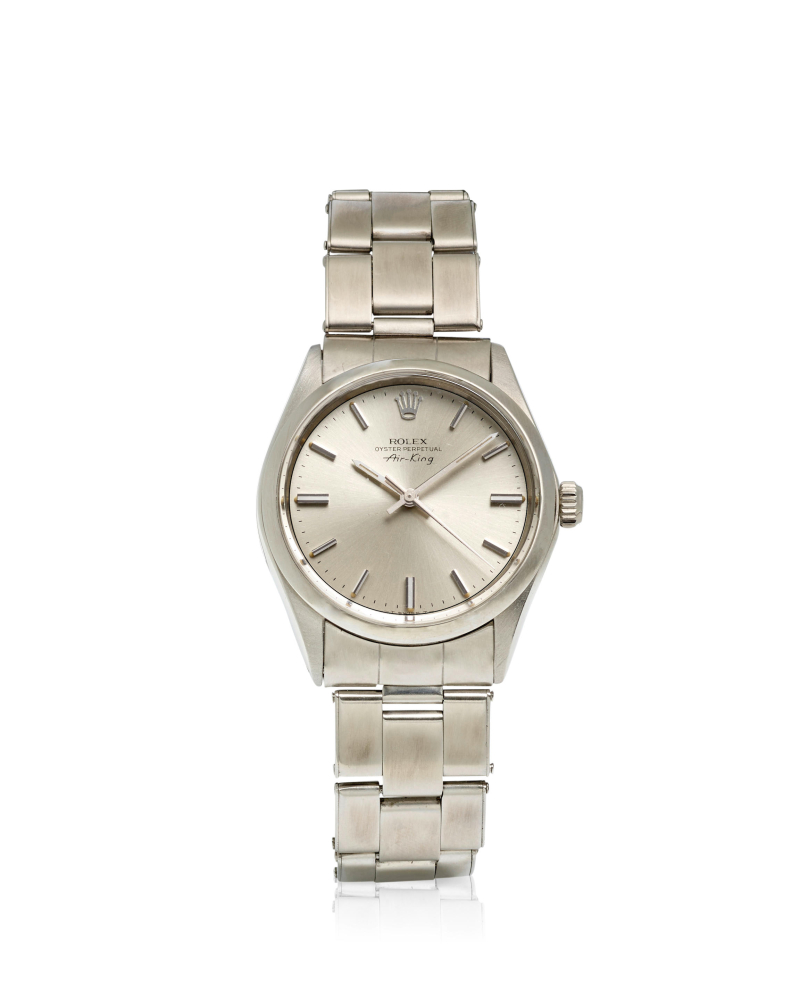 ROLEX. A STAINLESS STEEL AUTOMATIC BRACELET WATCH