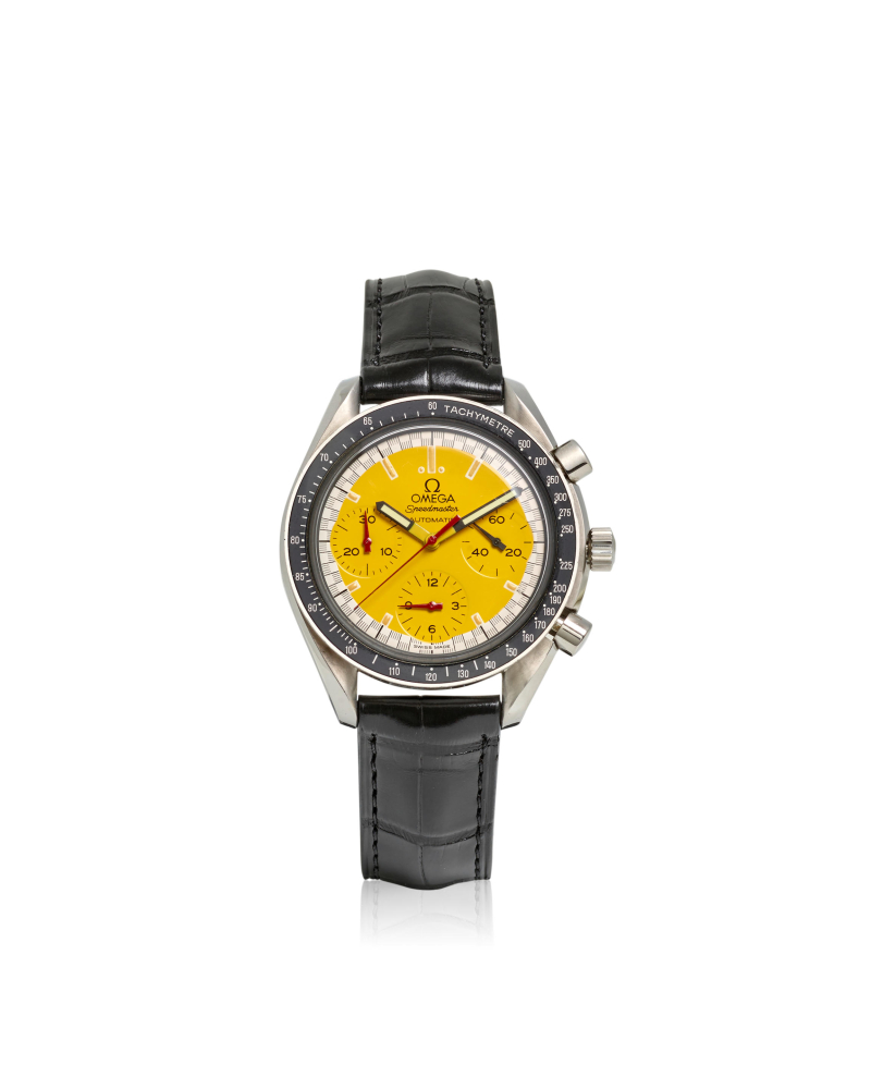 OMEGA. A STAINLESS STEEL AUTOMATIC CHRONOGRAPH WRISTWATCH