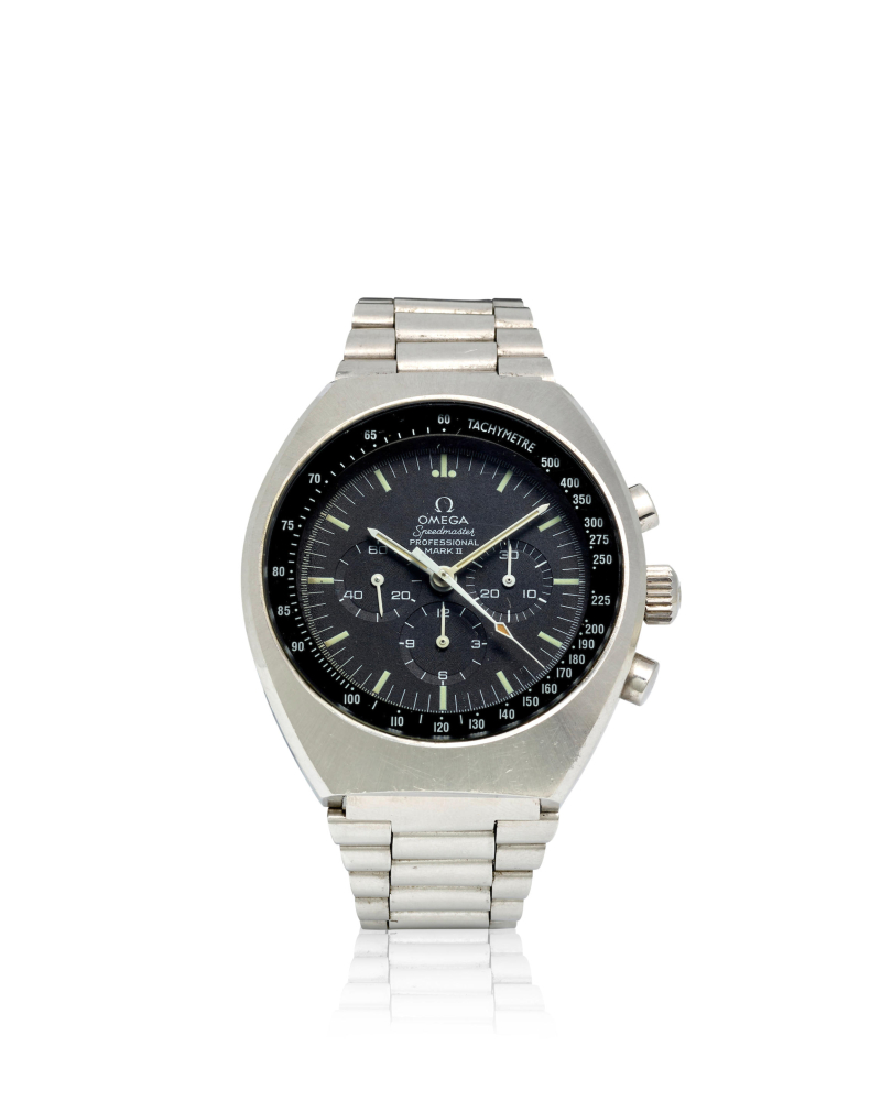OMEGA. A STAINLESS STEEL MANUAL WIND CALENDAR CHRONOGRAPH BRACELET WATCH