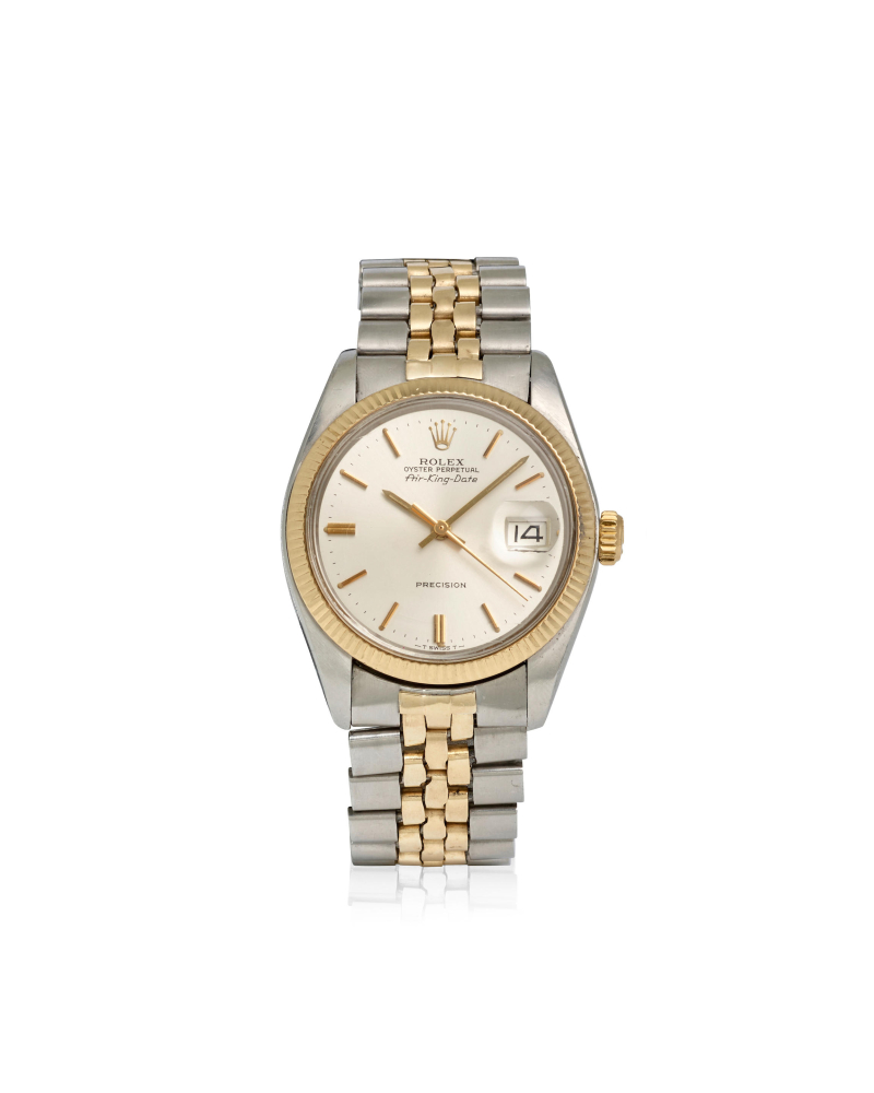 [NO RESERVE] ROLEX. A STAINLESS STEEL AND GOLD AUTOMATIC CALENDAR BRACELET WATCH