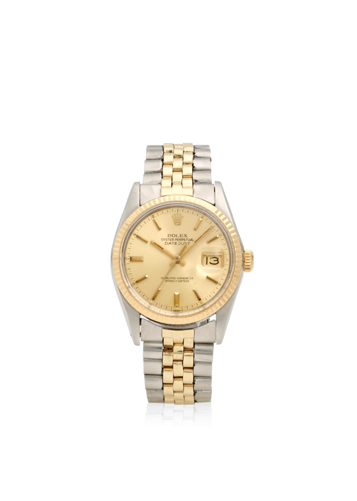 [NO RESERVE] ROLEX. A STAINLESS STEEL AND GOLD AUTOMATIC CALENDAR BRACELET WATCH