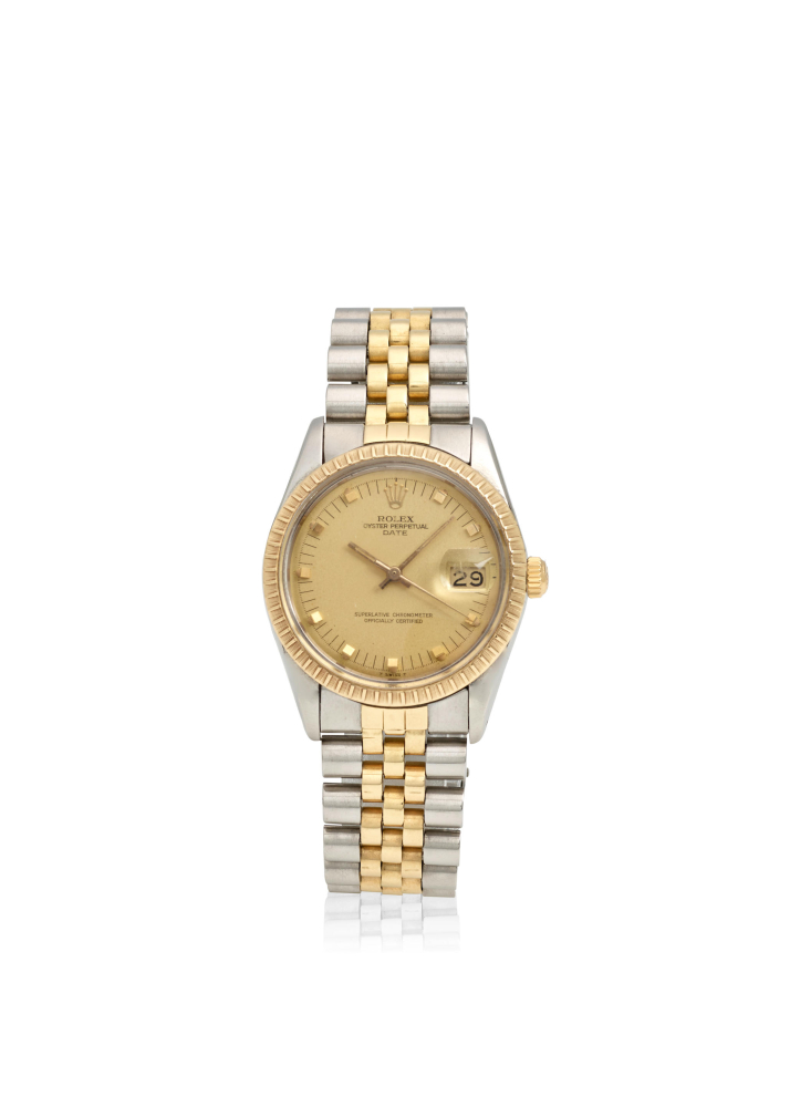 [NO RESERVE] ROLEX. A STAINLESS STEEL AND GOLD AUTOMATIC CALENDAR BRACELET WATCH