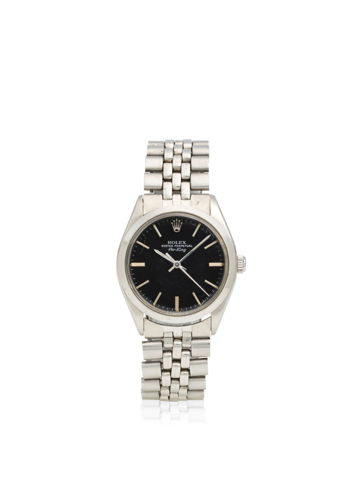 ROLEX. A STAINLESS STEEL AUTOMATIC BRACELET WATCH