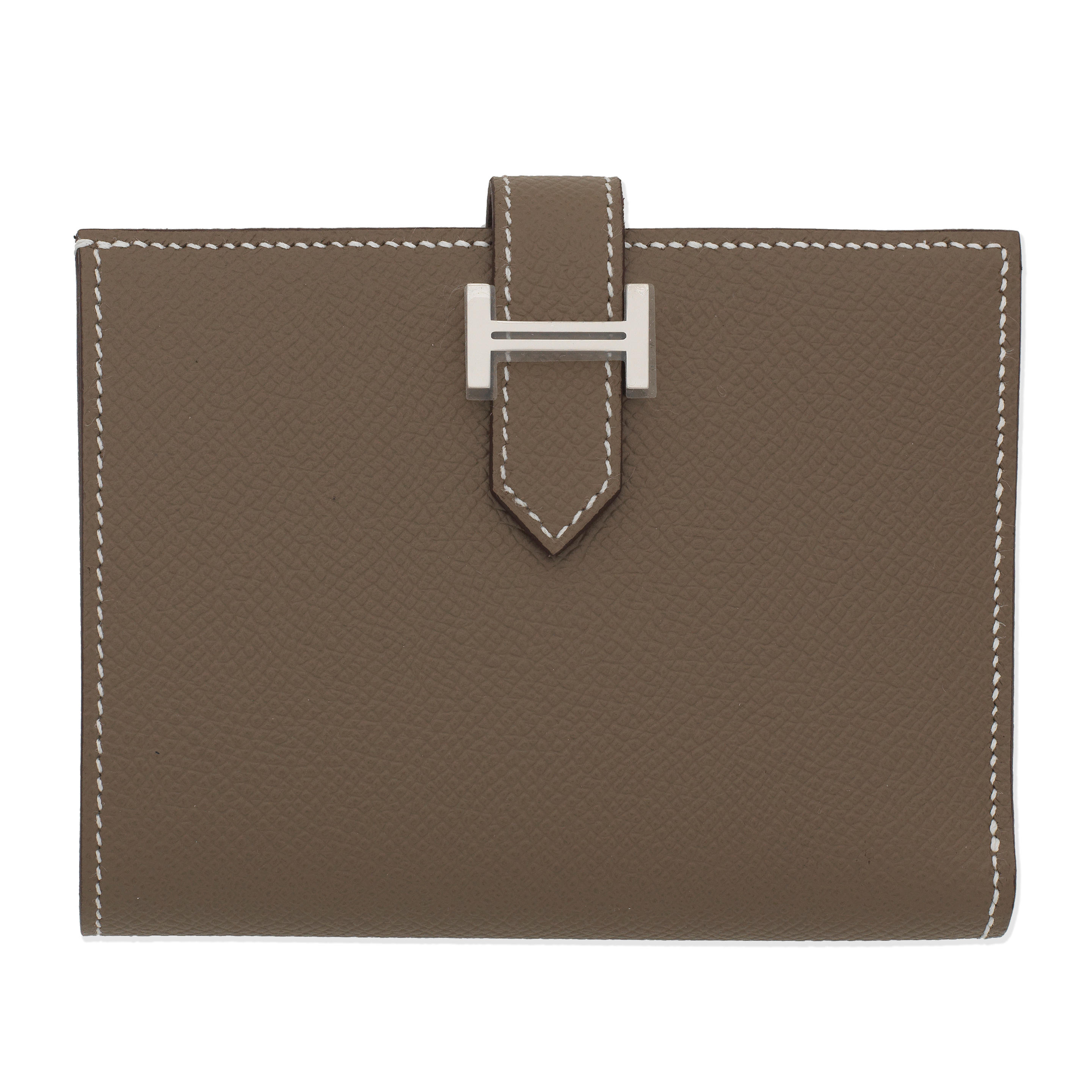 Hermès: an Etoupe Epsom Leather Bearn Compact Wallet