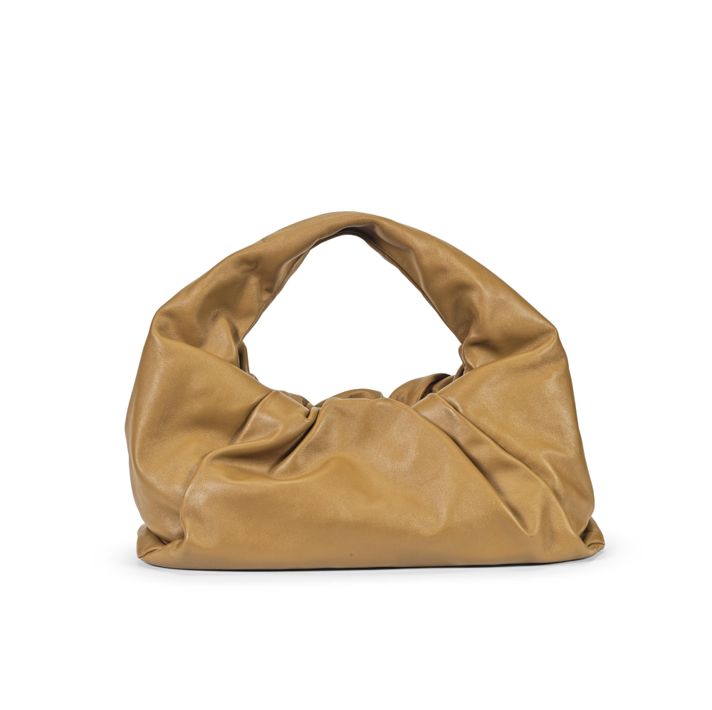 Bottega Veneta: a Moutarde Leather Medium Shoulder Pouch Bag
