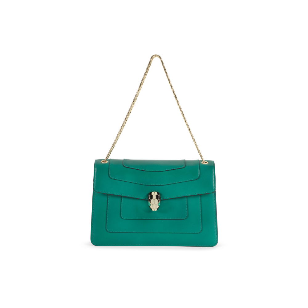 Bulgari: an Emerald Green Serpenti Forever Flap Bag
