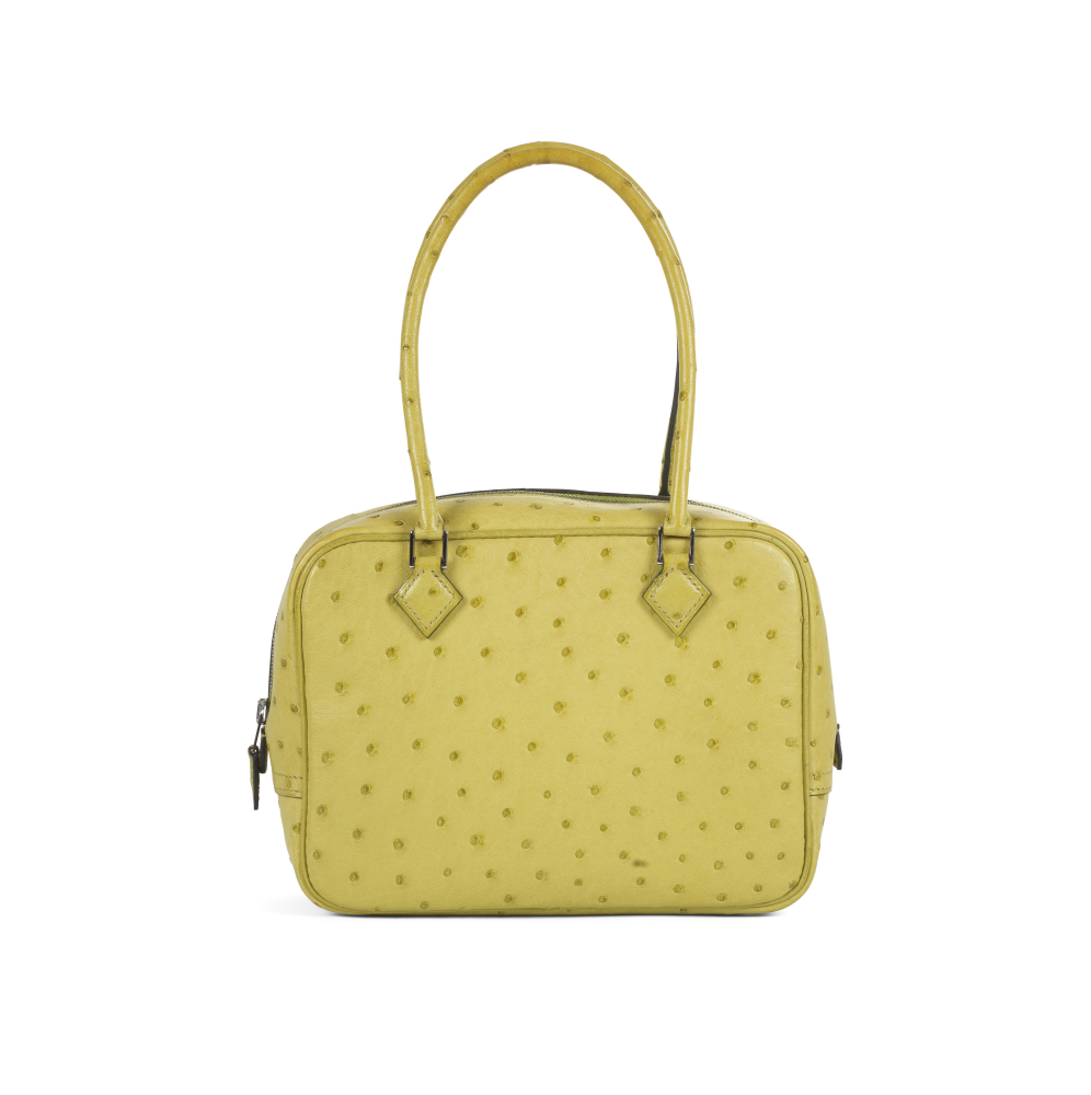 Hermès: a Vert Anis Ostrich Mini Plume 20