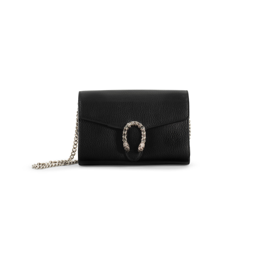 Dame Joan Collins: a Gucci Black Dionysus Mini Chain Bag