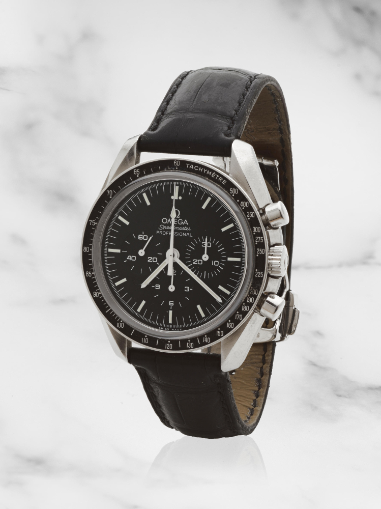 Omega. A stainless steel manual wind chronograph wristwatch