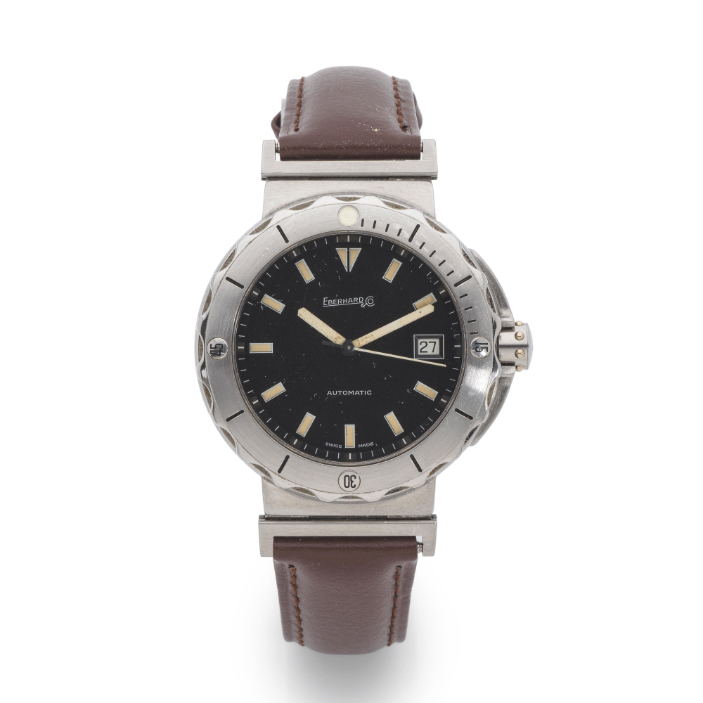 Eberhard Co. A stainless steel automatic calendar writstwatch