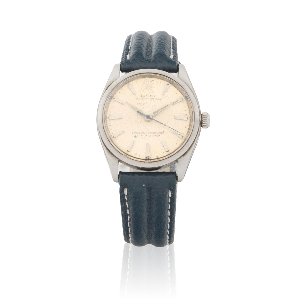 Rolex. A stainless steel automatic wristwatch